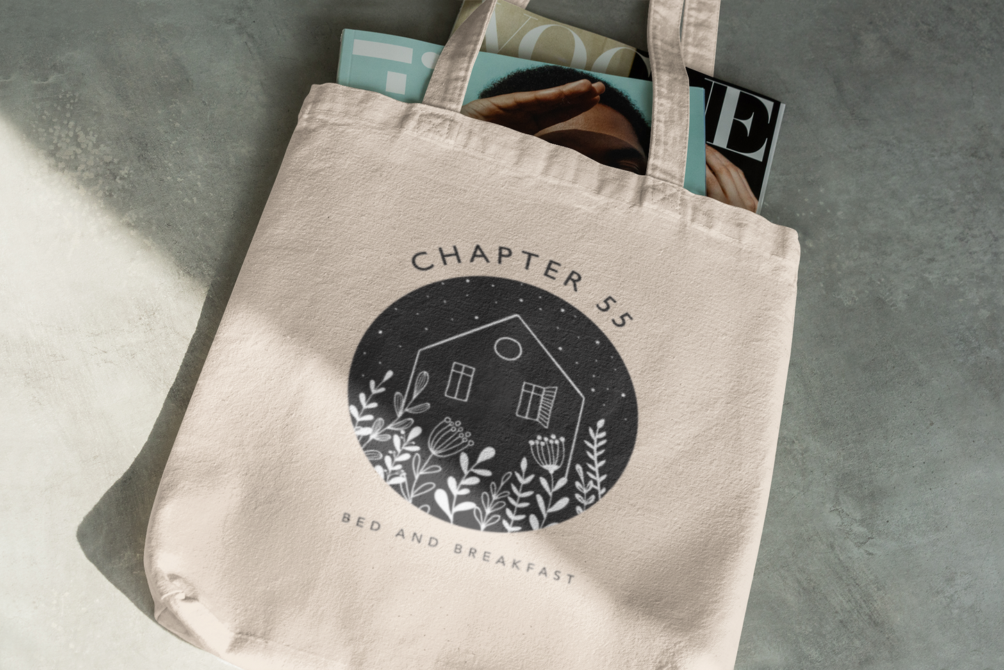 Chapter 55 Bed + Breakfast Tote Bag